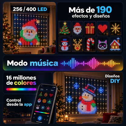 Cortina de luces LED que dibuja desde tu móvil